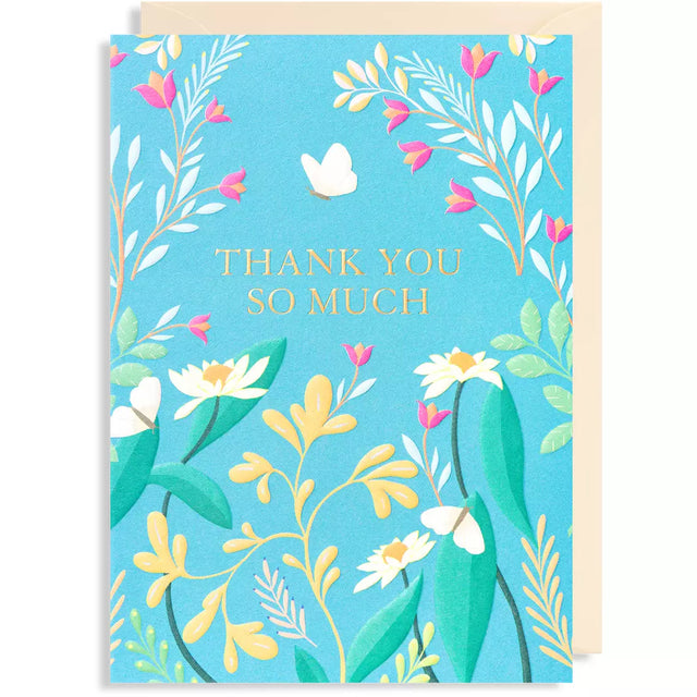 Thank You So Much Bright Floral Card