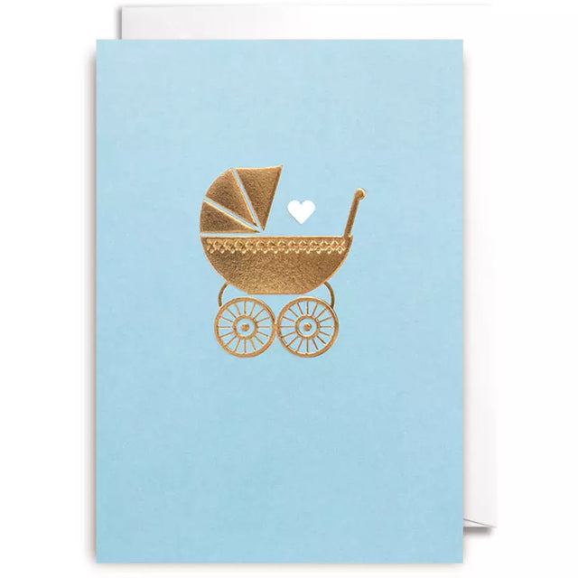 New Baby Boy Pram Card