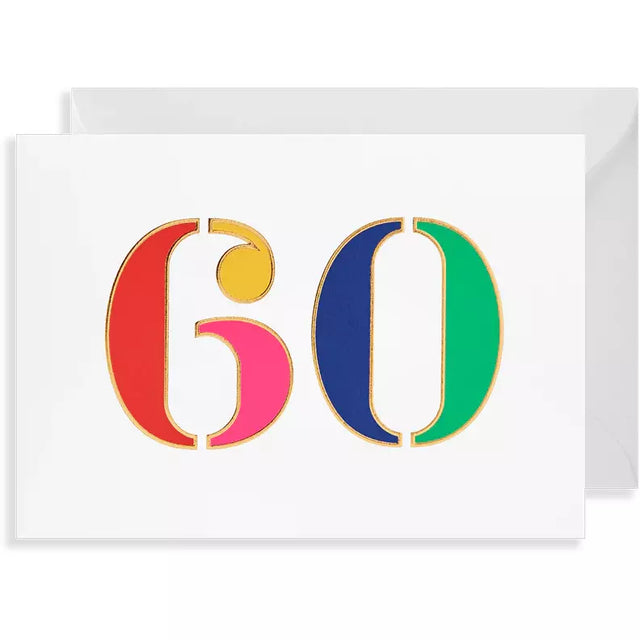 Age 60 Rainbow Birthday Card
