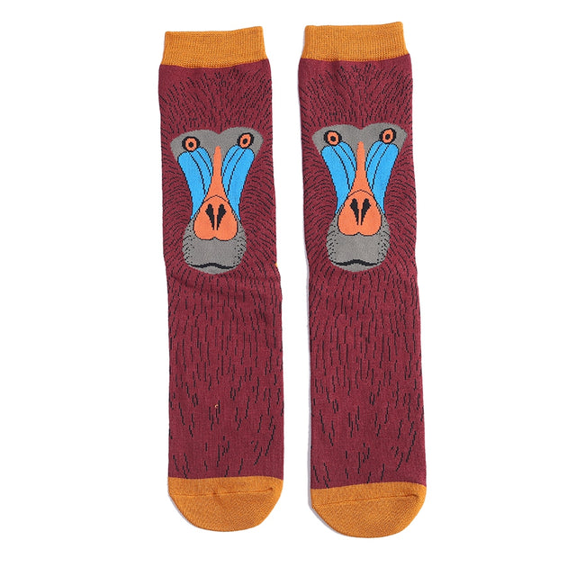 Baboon Oxblood Bamboo Socks