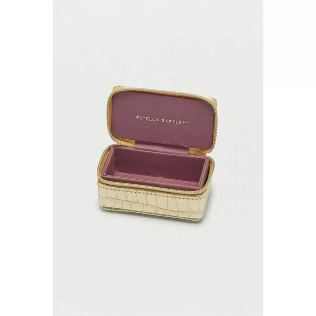 Mini Gold Crocodile Effect Shine Bright Jewellery Box