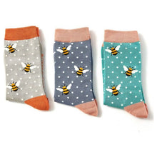 Load image into Gallery viewer, Set of 3 Bamboo Bumble Bees Socks