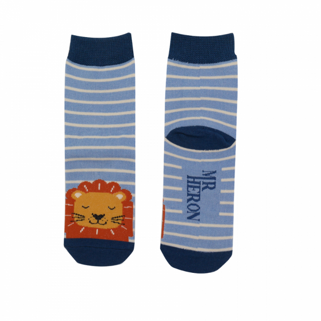 Lions Light Blue Bamboo Socks - Age 2-3 Years