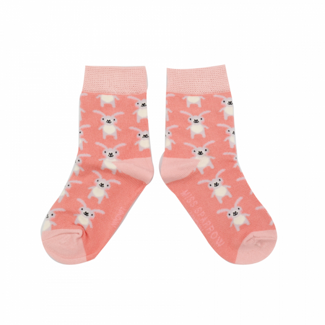 Rabbits Coral Bamboo Socks - Age 2-3 Years