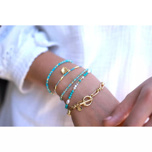 Manessa Blue Stretch Gemstone Bracelet