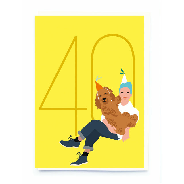 40 Party Dog Birthday Card