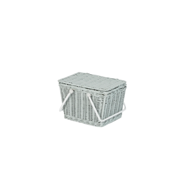 Vintage Blue Piki Rattan Basket