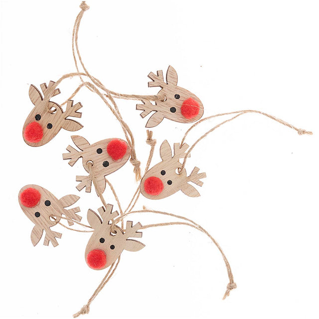 Wooden Reindeer Tags
