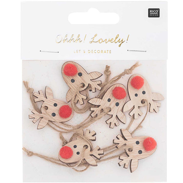 Wooden Reindeer Tags