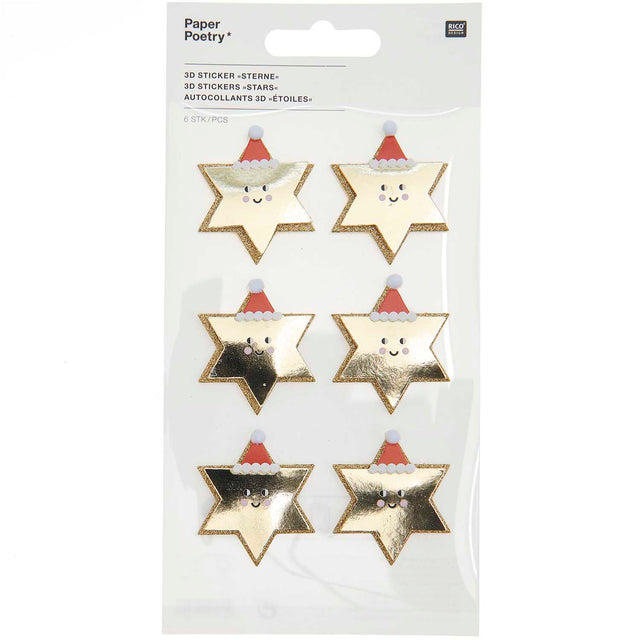 3D Christmas Stars Stickers