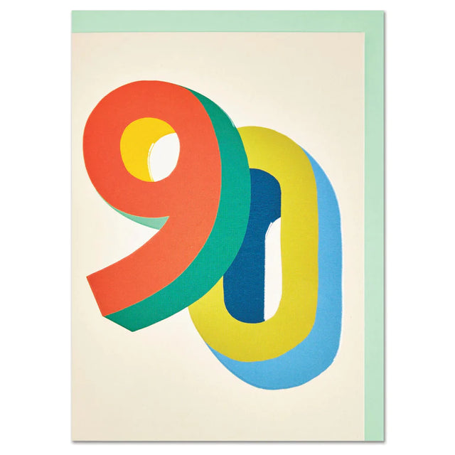 90 Bright Colourful Birthday Card