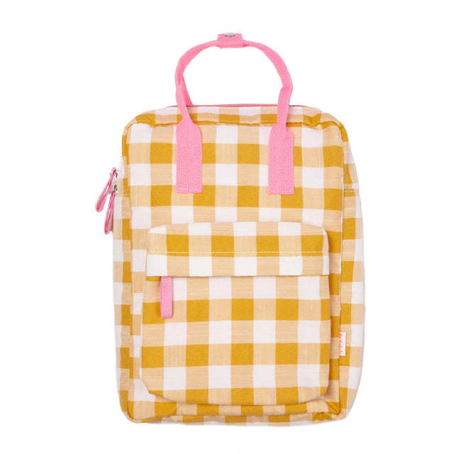 Yellow Retro Check Rucksack