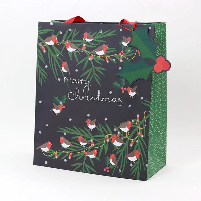 Robins Portrait Christmas Gift Bag