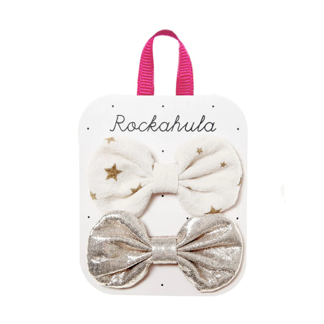 Scattered Stars Bow Hair Clips