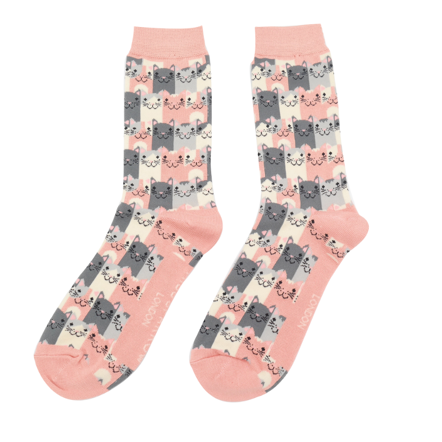 Happy Cats Dusky Pink Ladies Socks