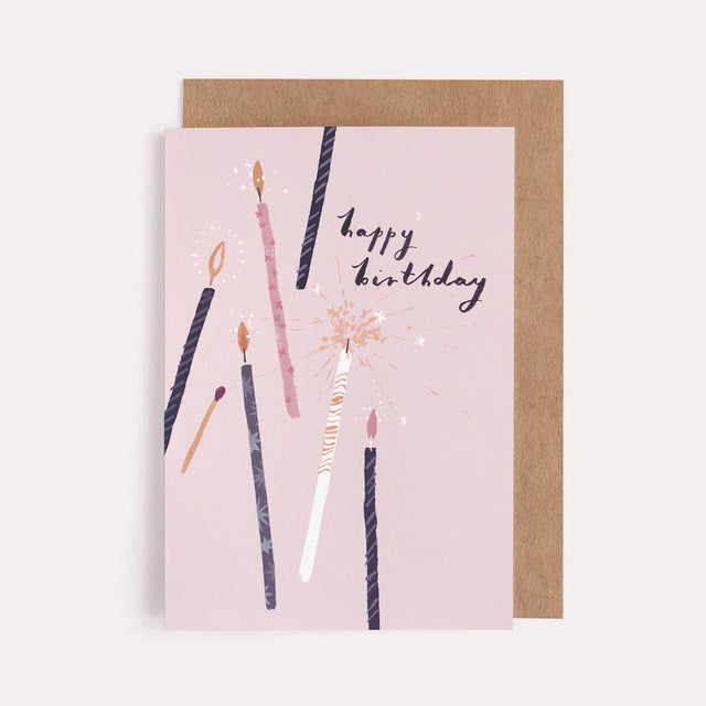 Happy Birthday Pink Candles Card