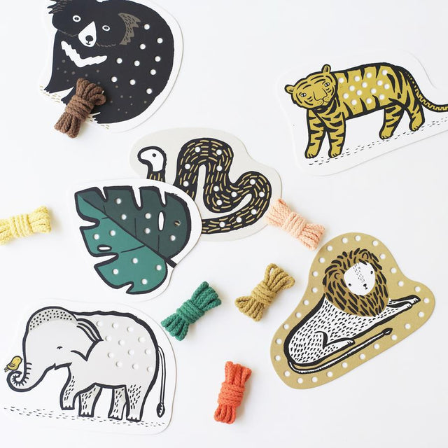 Jungle Animals Lacing Cards