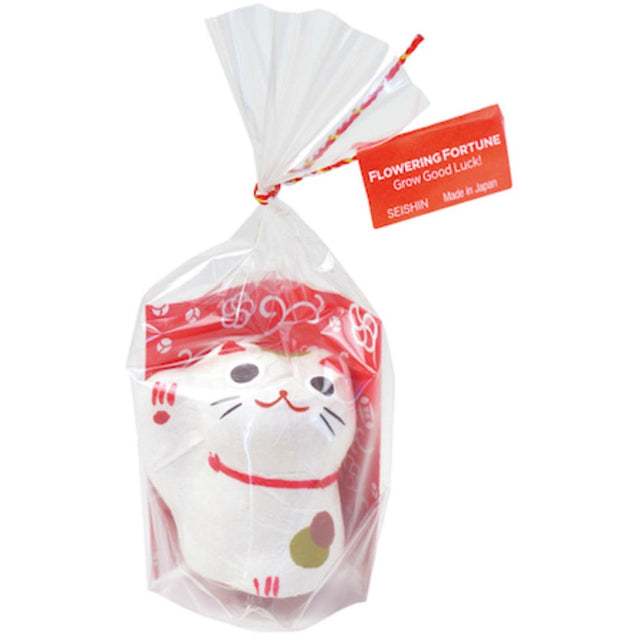 White Flowering Fortune Cat
