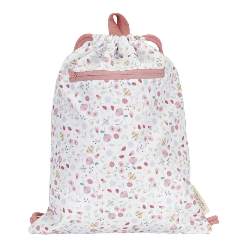 Flowers And Butterflies Drawstring Bag