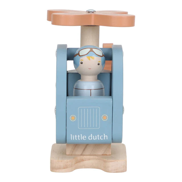 Wooden Helicopter & Peg Doll
