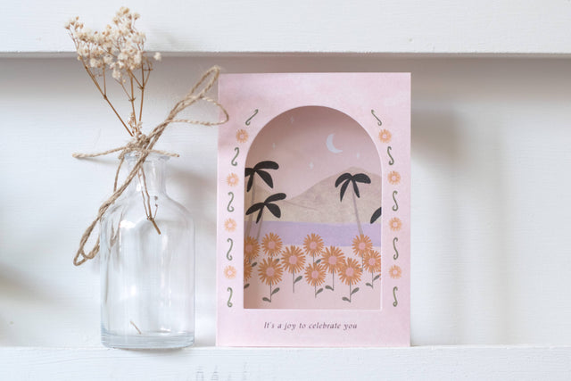 A Joy To Celebrate You Sunflower Arch Window Card