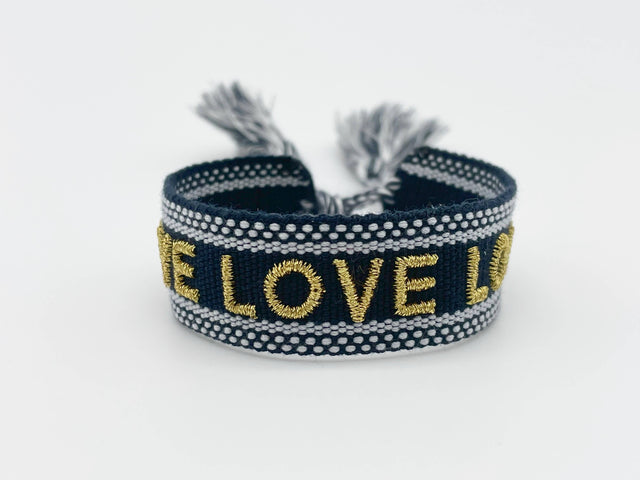 Love Love Love Woven Navy Bracelet