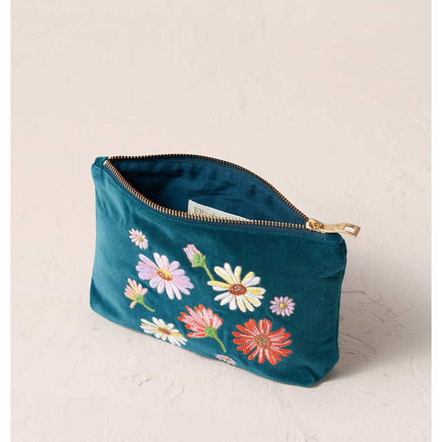 Wildflower Mini Pouch-  Rich Blue