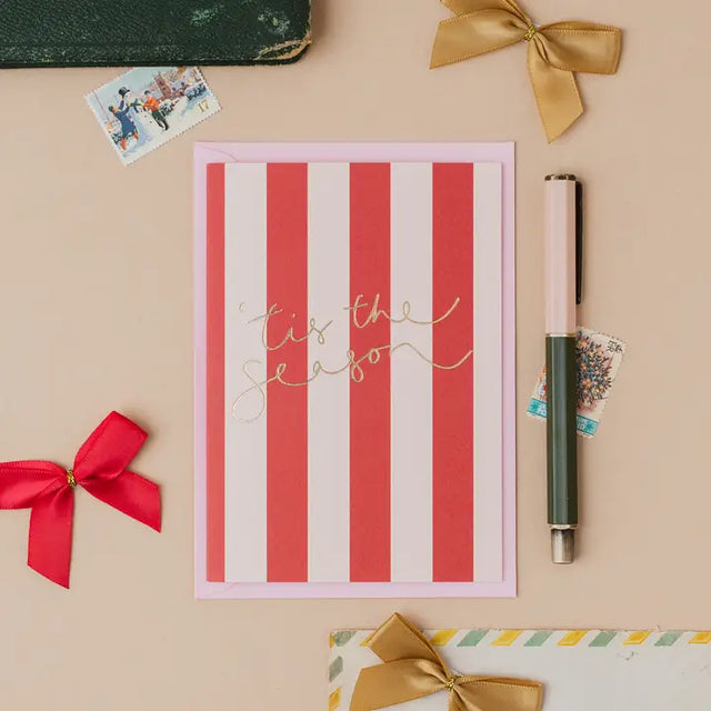 Tis The Season Stripe Card