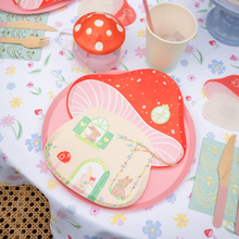 Load image into Gallery viewer, Bunnies In The Garden Mushroom House Plates