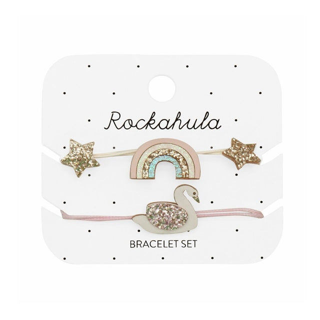 Enchanted Rainbow & Swan Bracelet Set