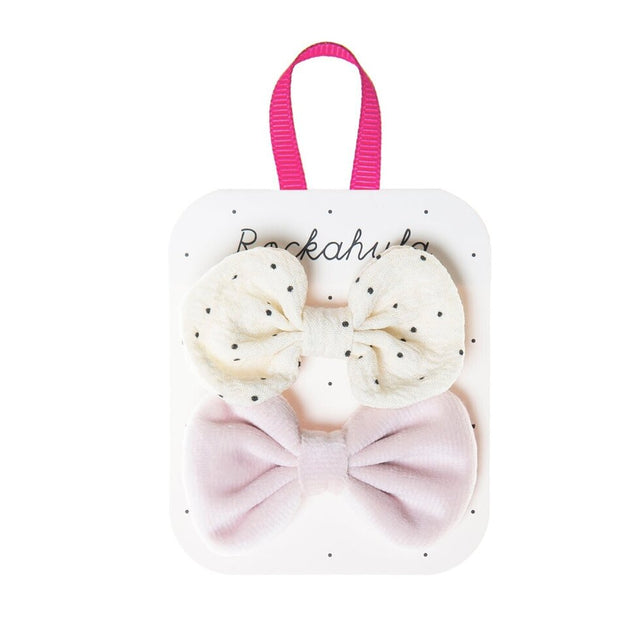 Mini Dotty And Velvet Bow Hair Clips