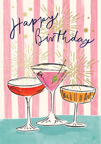 Birthday Cocktails Card
