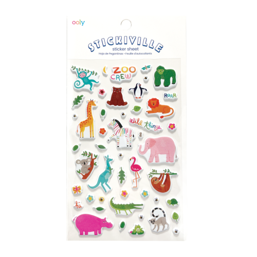 Stickiville Stickers: Puffy Zoo Crew