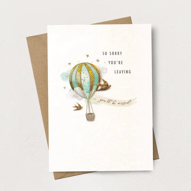 Leaving Hot Air Balloon Card