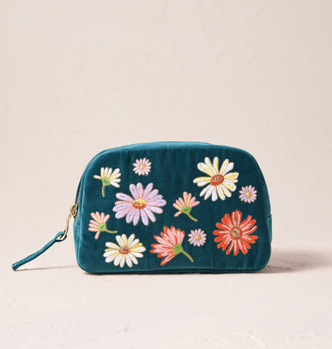 Wildflower Velvet Makeup Bag
