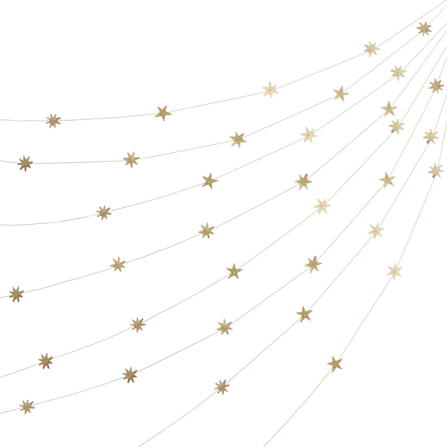 Advent Gold Stars Sewn Garland