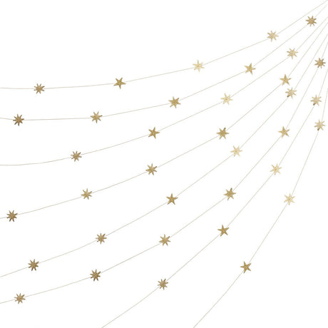 Advent Gold Stars Sewn Garland