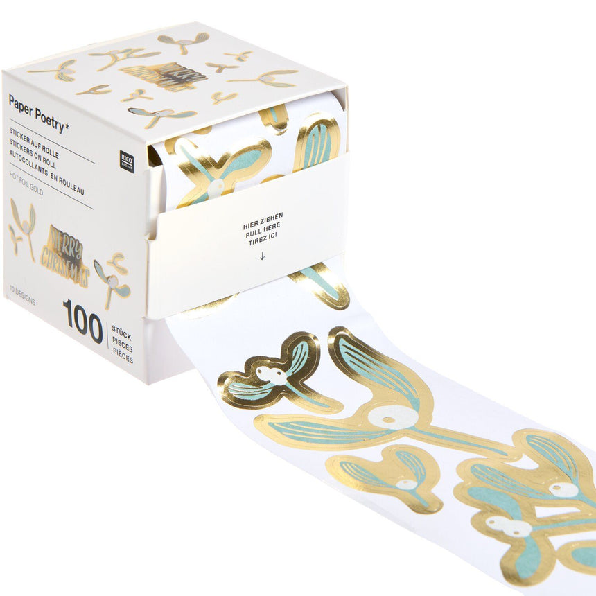 Advent Mistletoe Sprigs Sticker Roll