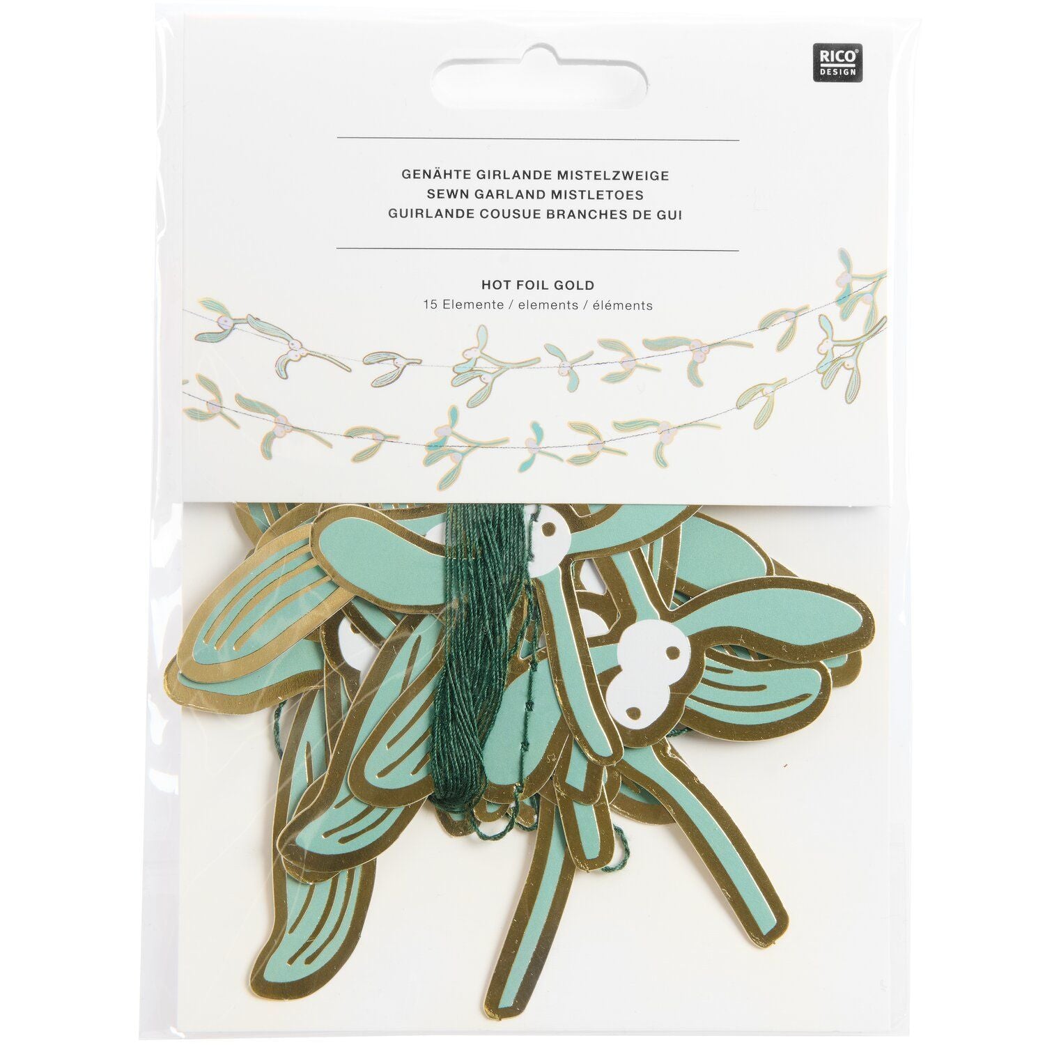 Advent Mistletoe Sewn Garland