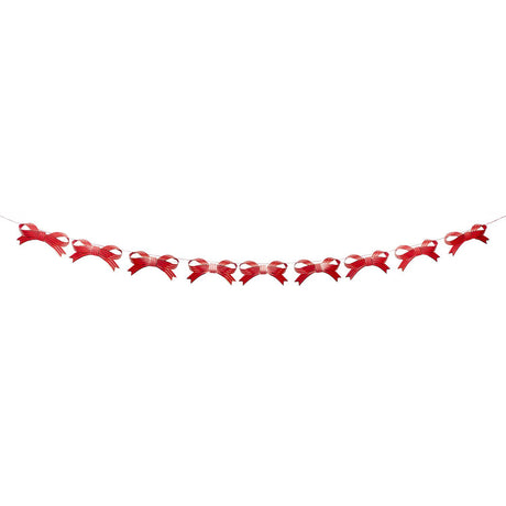 3D Red Bows Garland