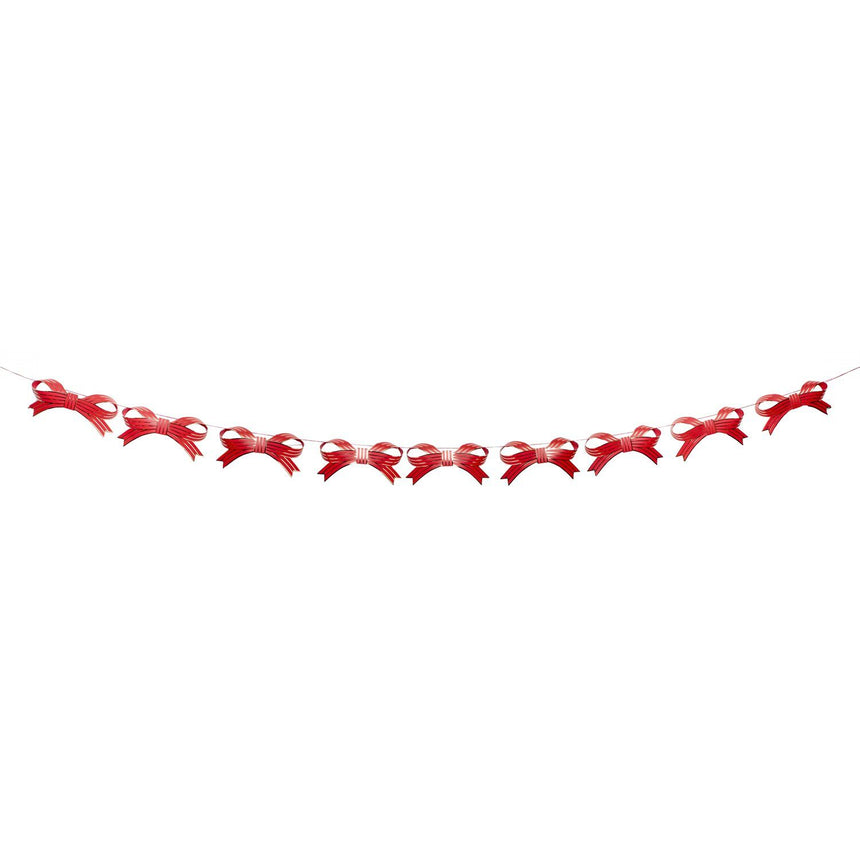 3D Red Bows Garland