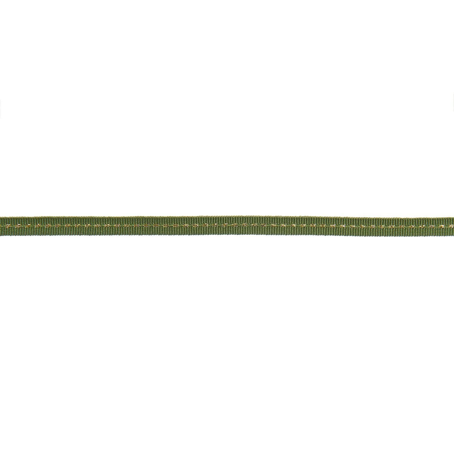 Green & Gold Stitched Ribbons
