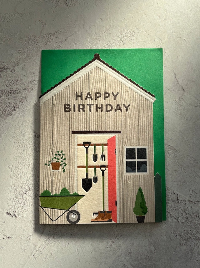 Garden Shed Shaped Birthday Card