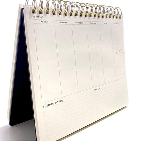 Black Spiral Weekly Desk Planner