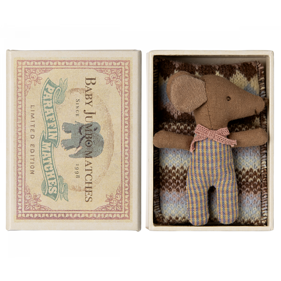 Sleepy wakey baby mouse in matchbox: New Rose