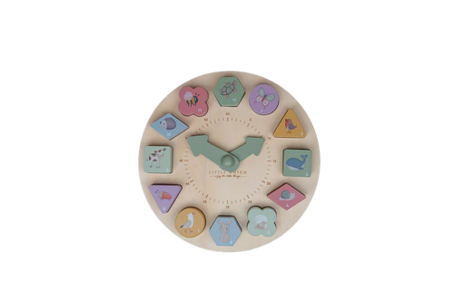 Pastel Wooden Puzzle Clock
