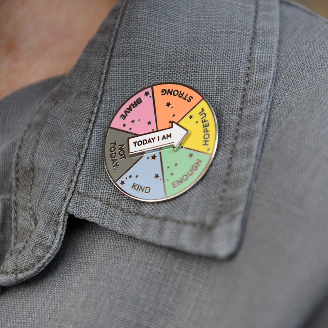 Spinning 'Today I Am' Enamel Pin