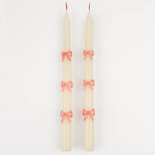 Load image into Gallery viewer, Pink Bow Taper Candles