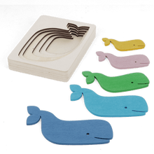 Load image into Gallery viewer, Wooden Layered Puzzle: Whale