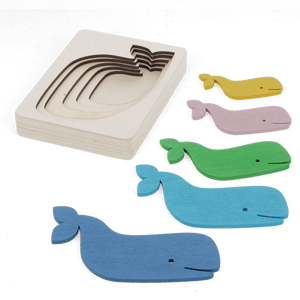 Wooden Layered Puzzle: Whale